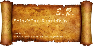 Soltész Ruszlán névjegykártya